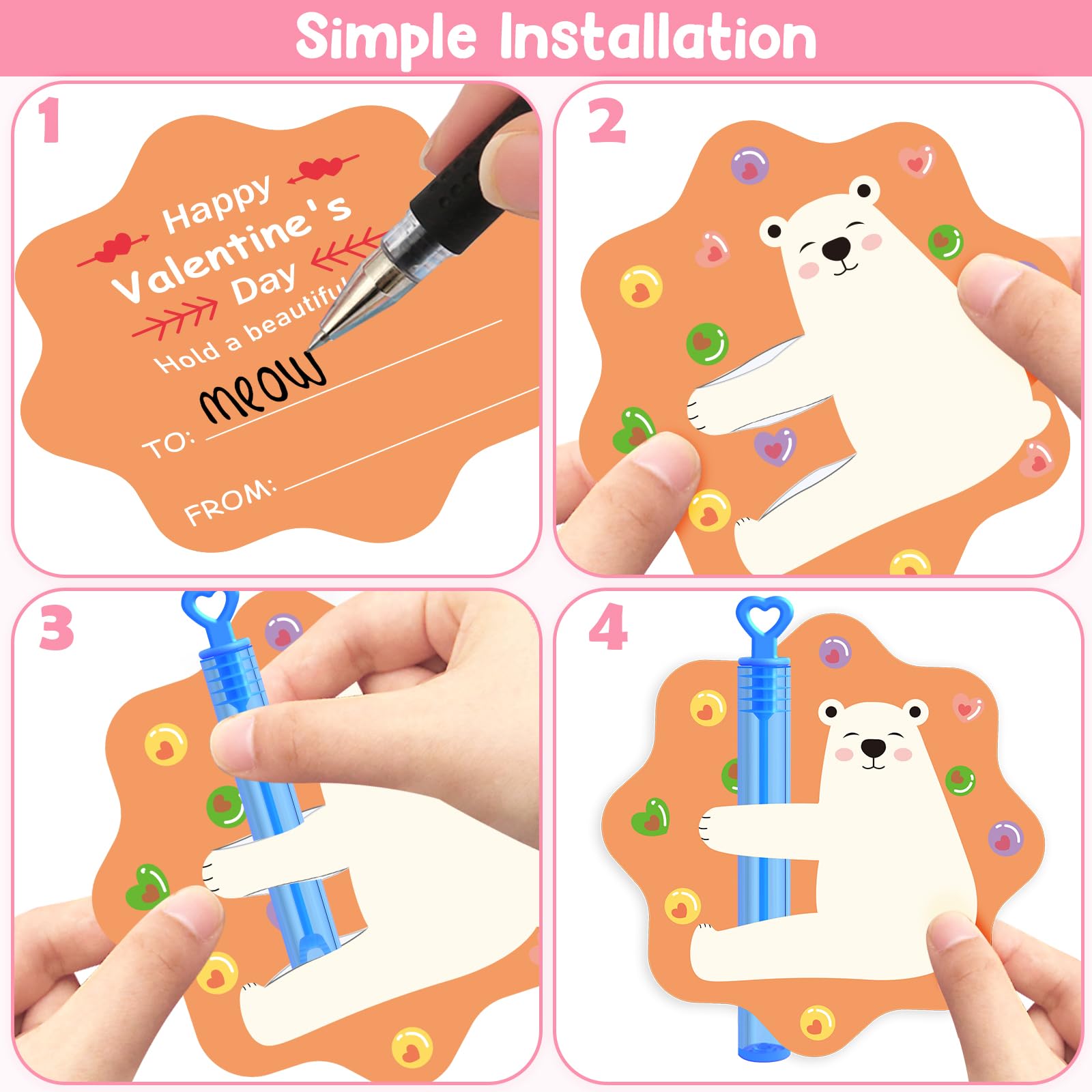 LEASEN card-wand hug design with cute animals
