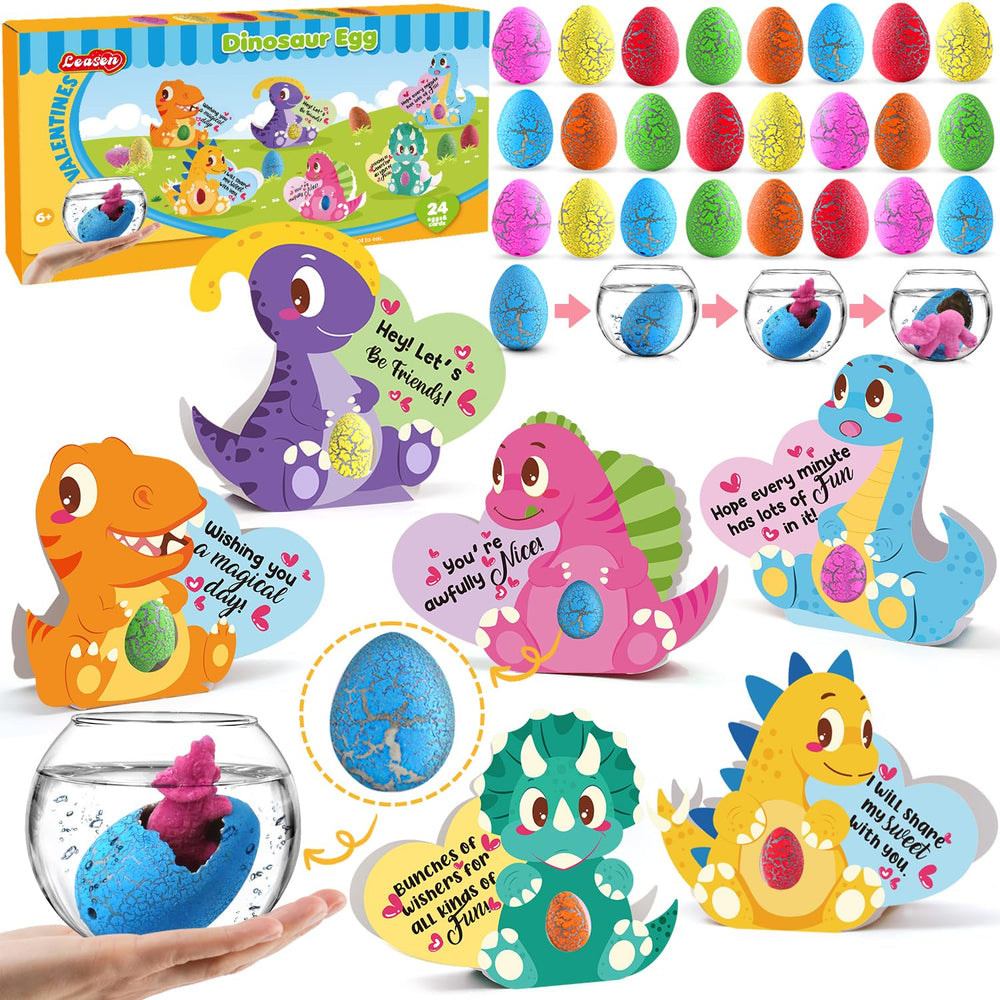 LEASEN dino egg pack in six colors for classroom Valentine gifting.