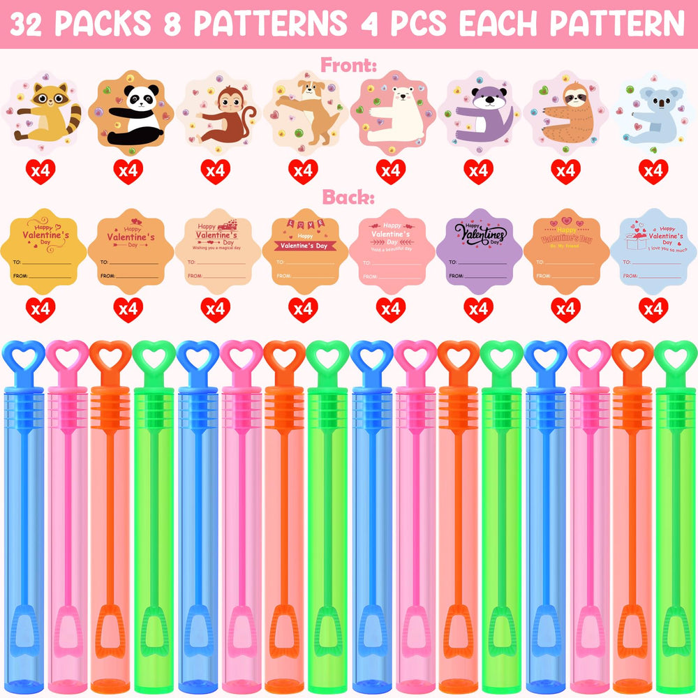 LEASEN mini bubble wands in pink, orange, blue, and green.