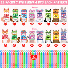 LEASEN Valentine animal cards designs with colorful hugs for sharing joy