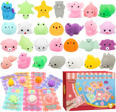 LEASEN valentines squishies 28-pack for classroom celebrations with color and texture