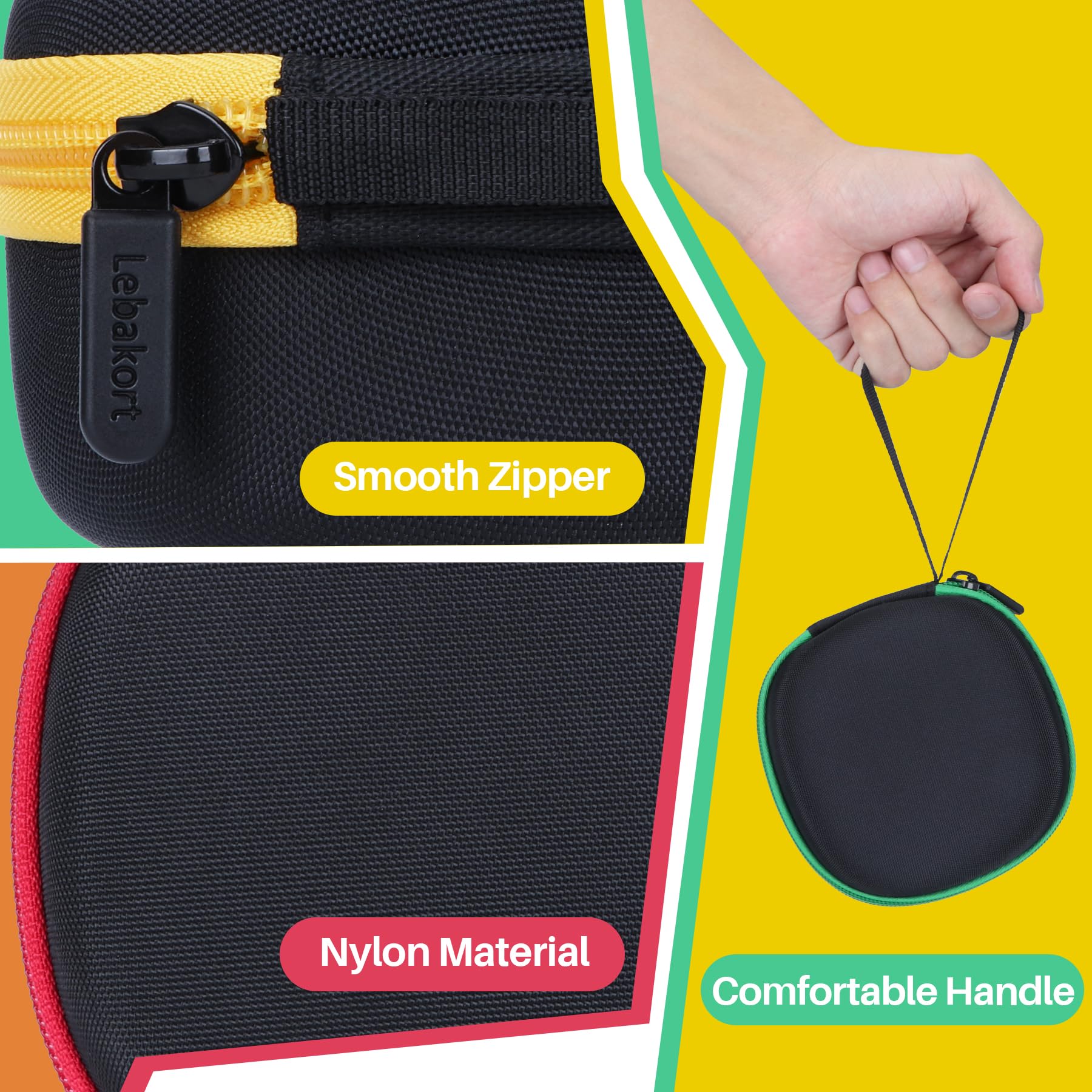 Lebakort rugged nylon and EVA shell resists scratches and moisture