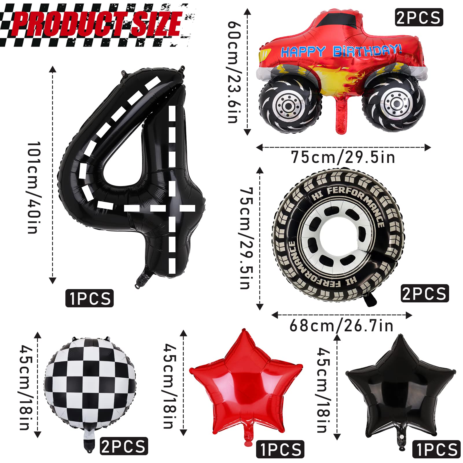 Lebeili tire balloon adds realistic wheel accents to a race car party.