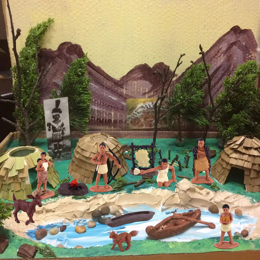 LEBERY native american figurines: campfire scene, enhances role play and learning experiences.