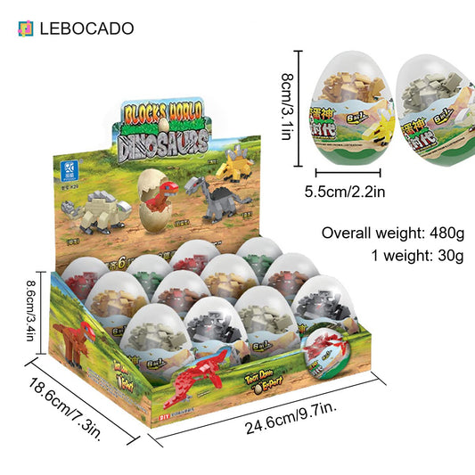 LEBOCADO mini building block set with dinosaurs aids fine motor skills and color recognition