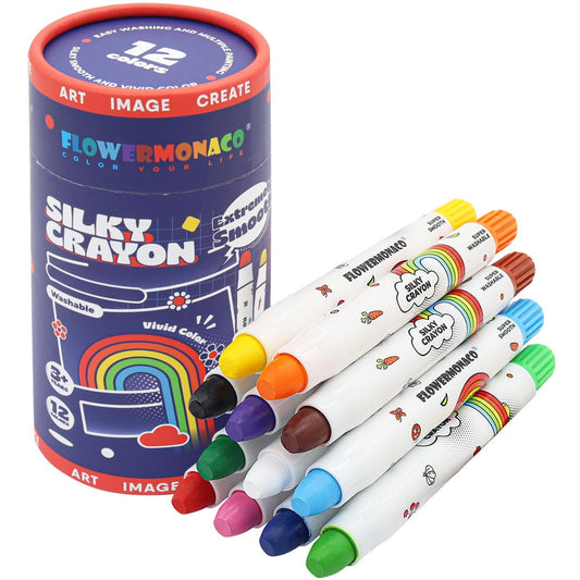 Lebze Flower Monaco toddler crayons pack showing vivid colors for safe, creative play.