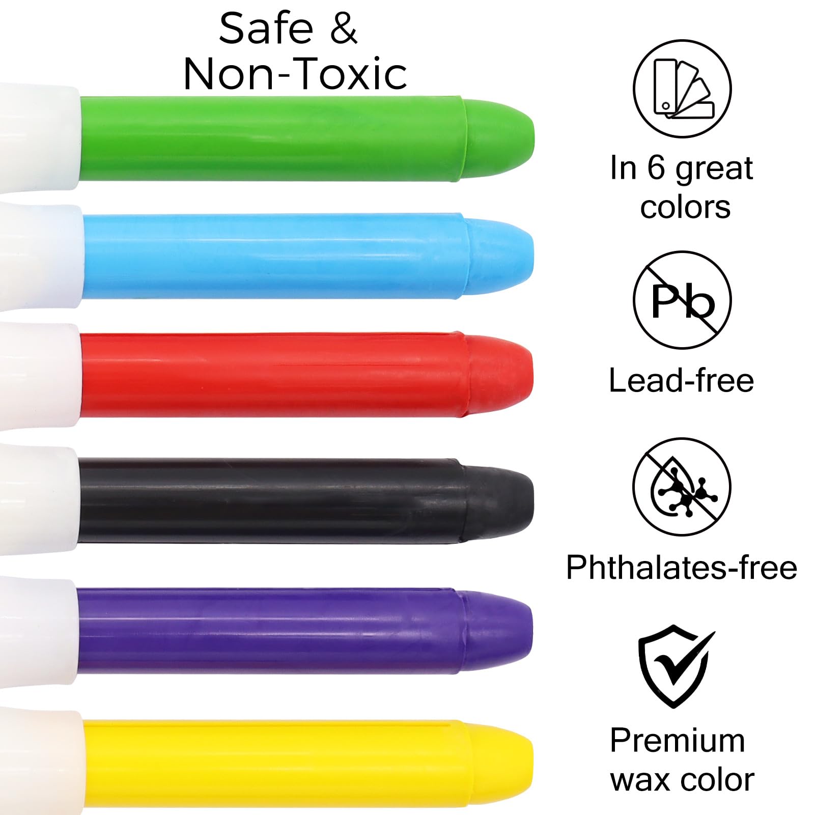Lebze jumbo crayons for toddlers - bright colors palette encourages creative play.