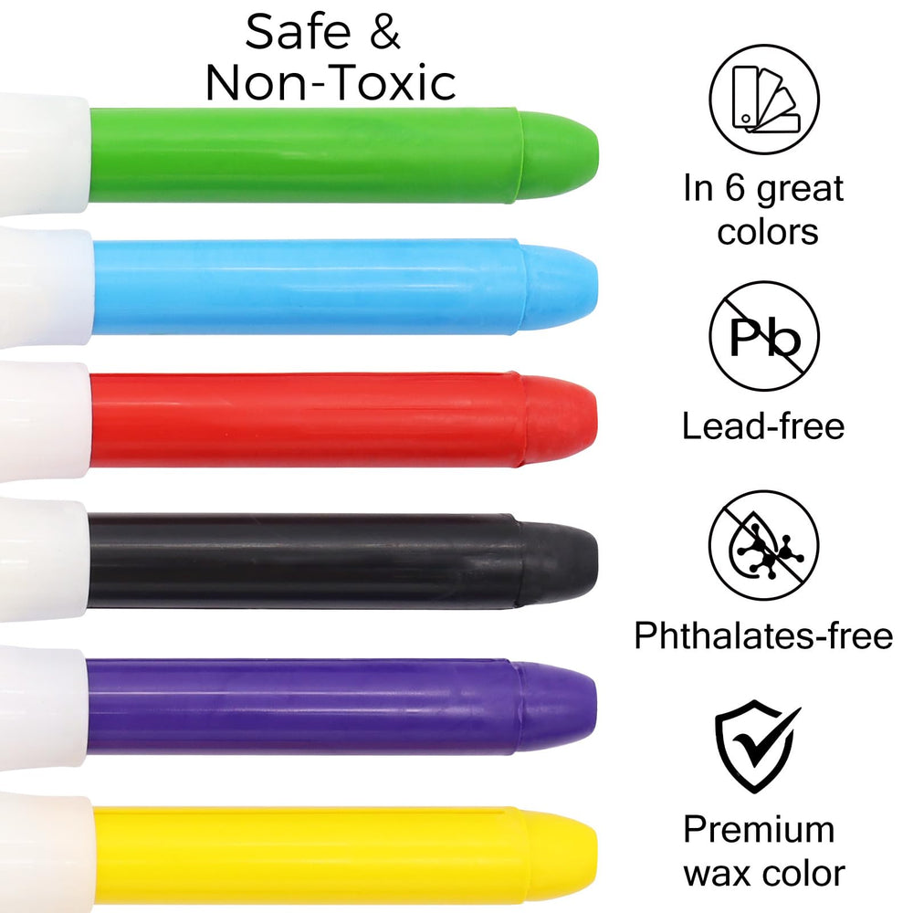Lebze jumbo crayons for toddlers - bright colors palette encourages creative play.