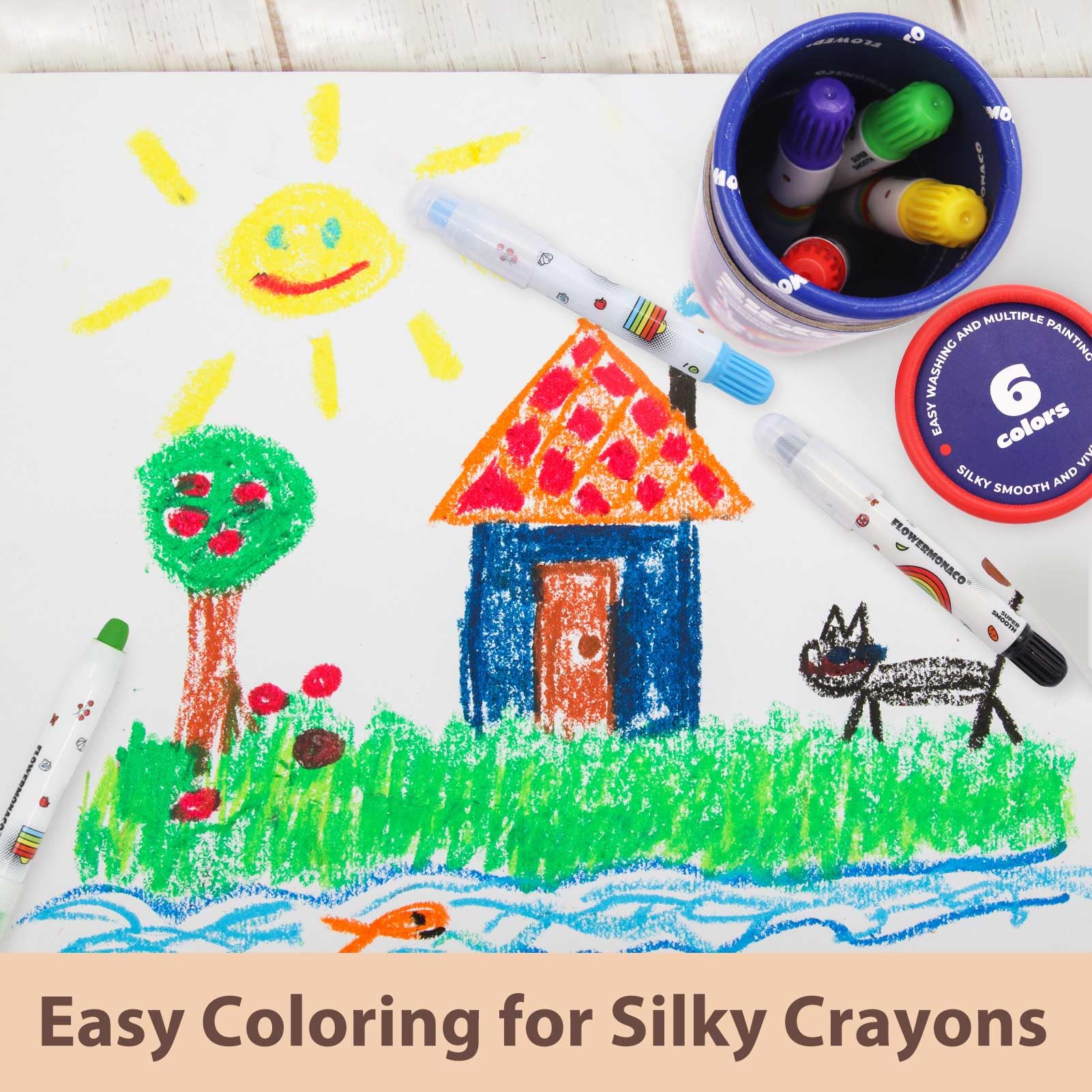 Lebze jumbo crayons for toddlers - silky texture for smooth drawing sessions.