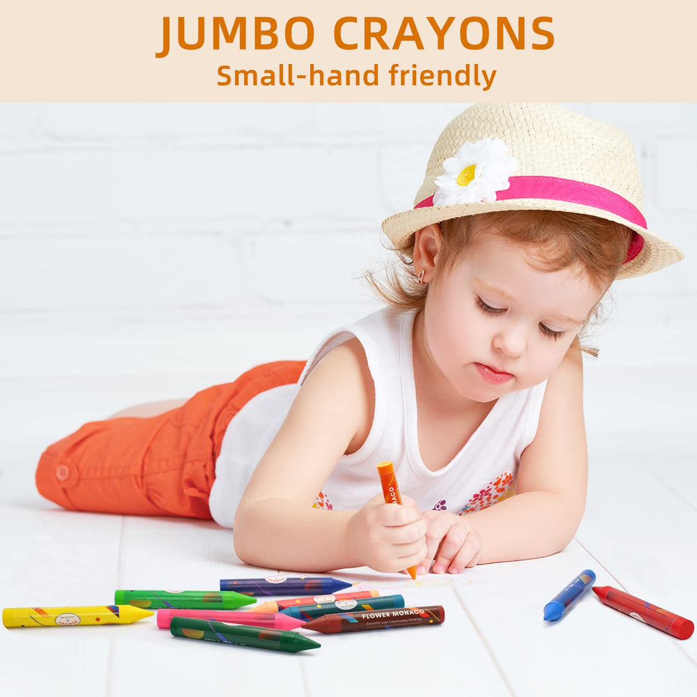 Lebze jumbo-size crayons, smooth wax for little hands during creative play.
