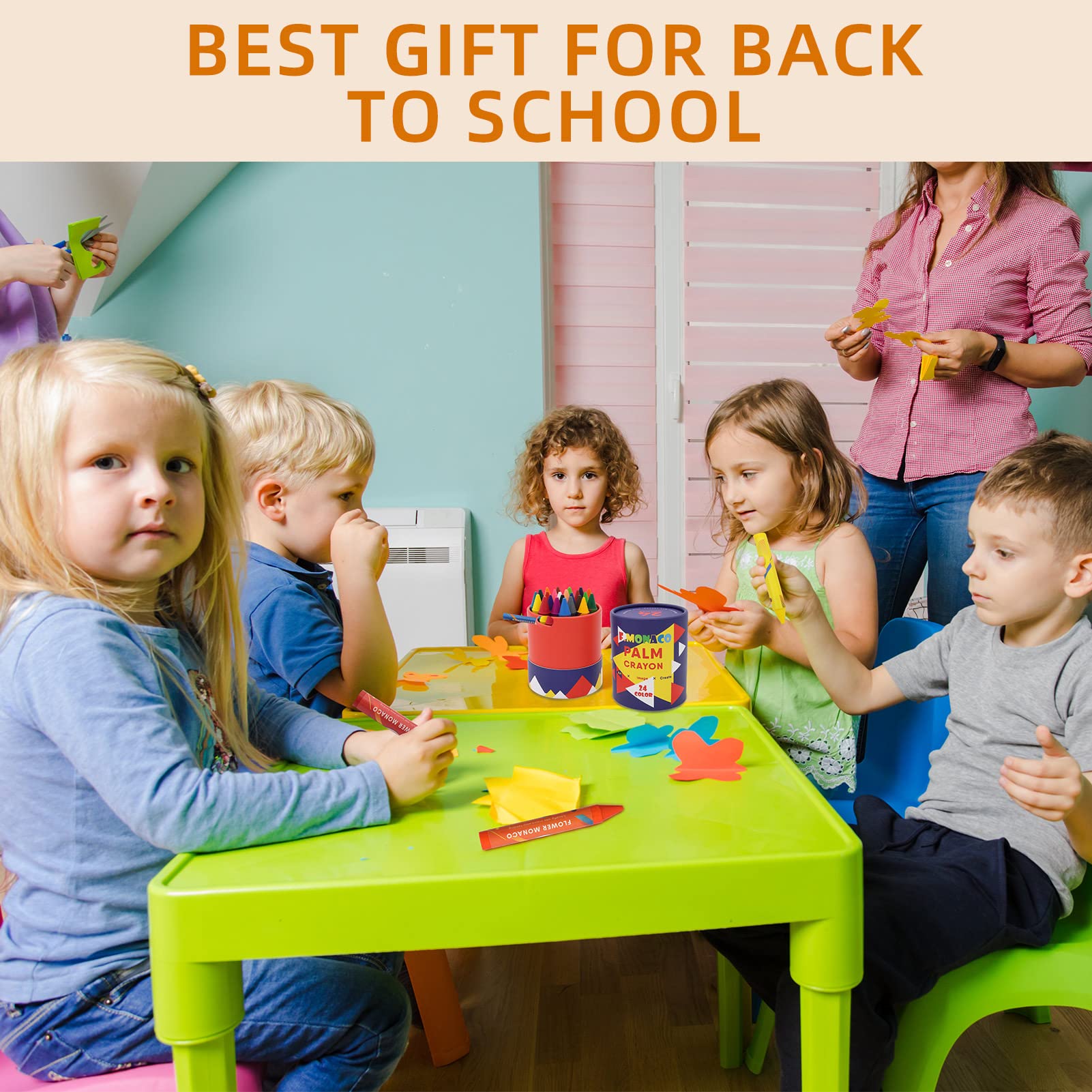 Lebze crayons with 4.25-inch length support easy grasp by toddlers.