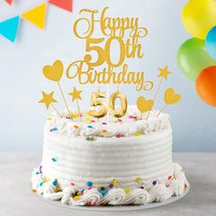 Lecferrarc 50th birthday toppers set for versatile party styling.
