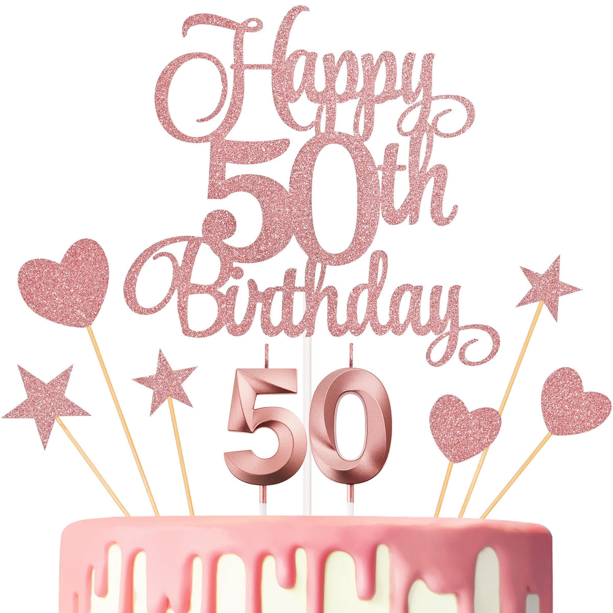 Lecferrarc 50th numeral candles illuminate milestone birthdays safely.