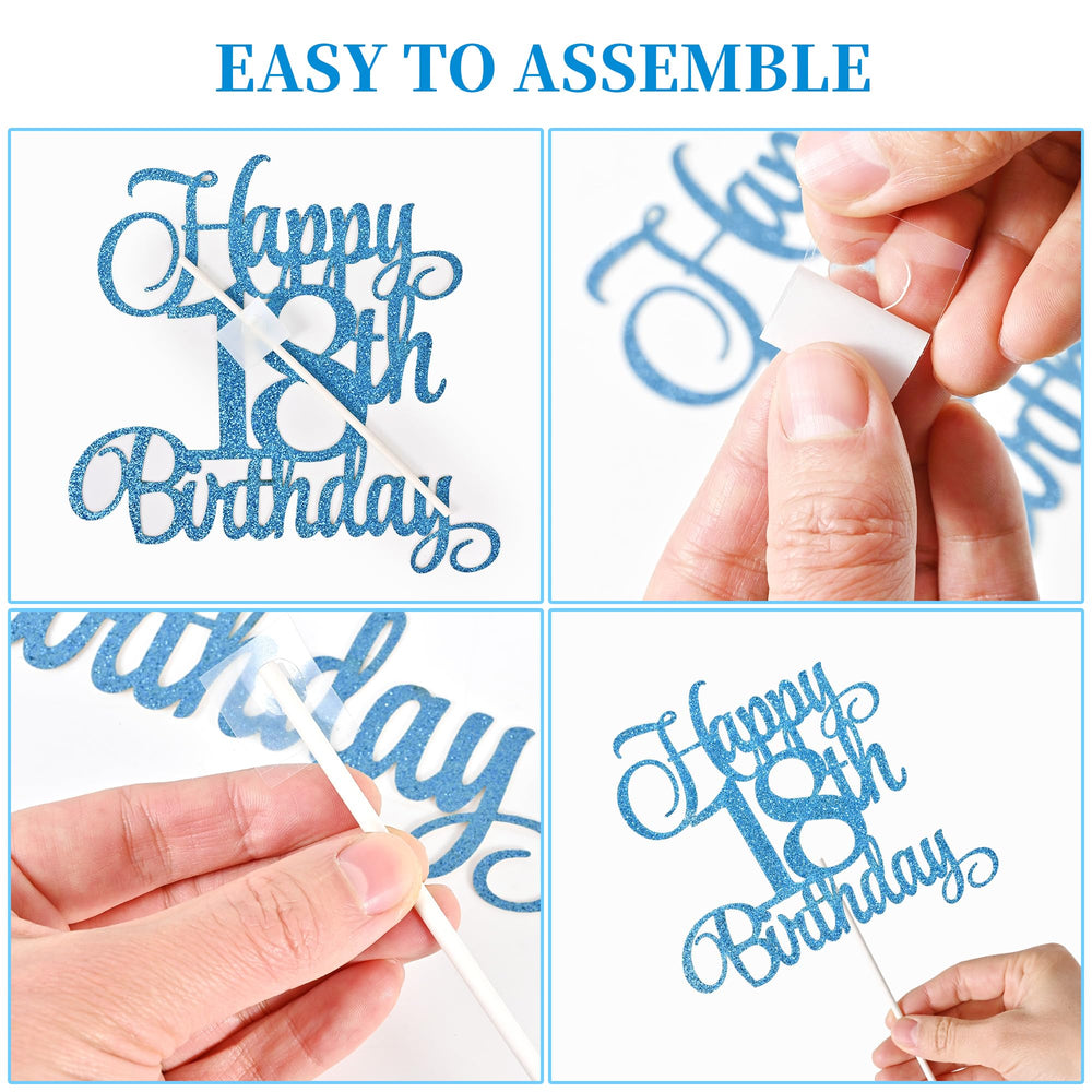 Lecferrarc glitter cake toppers set adds festive shine.
