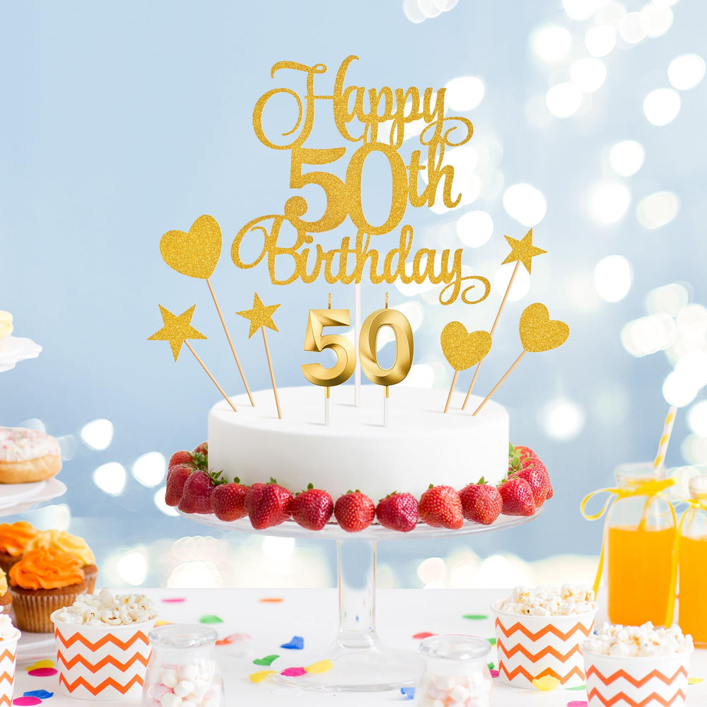 Lecferrarc glitter heart topper creates romantic birthday cake accents.