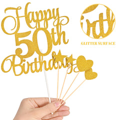 Lecferrarc durable glitter paper toppers for lasting cake decor.