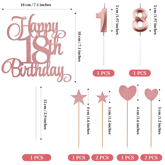 Lecferrarc Happy 18th birthday letters topper adds elegance to the cake