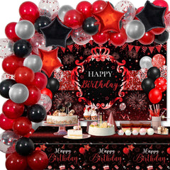 Lecheme red and black banner for birthdays, eye-catching centerpiece