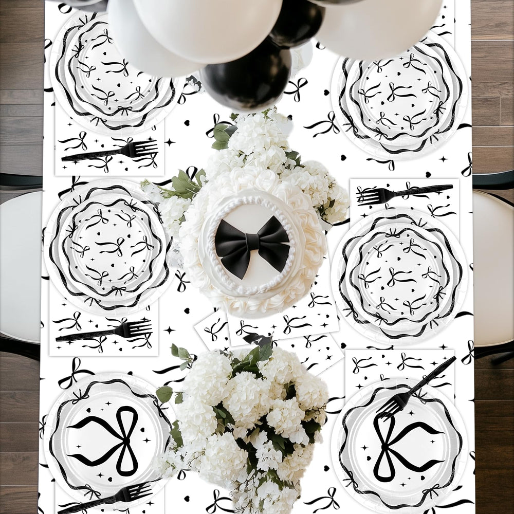 Lecheme Black Bow napkins add refined touch to place settings