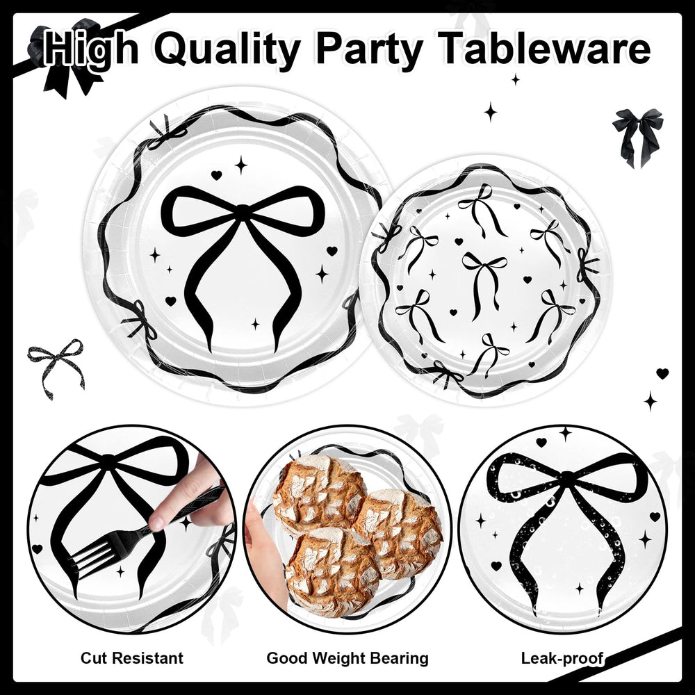 Lecheme Black Bow 7-inch plate for appetizers or desserts