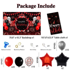 Lecheme red-black tablecover waterproof protection for party surfaces