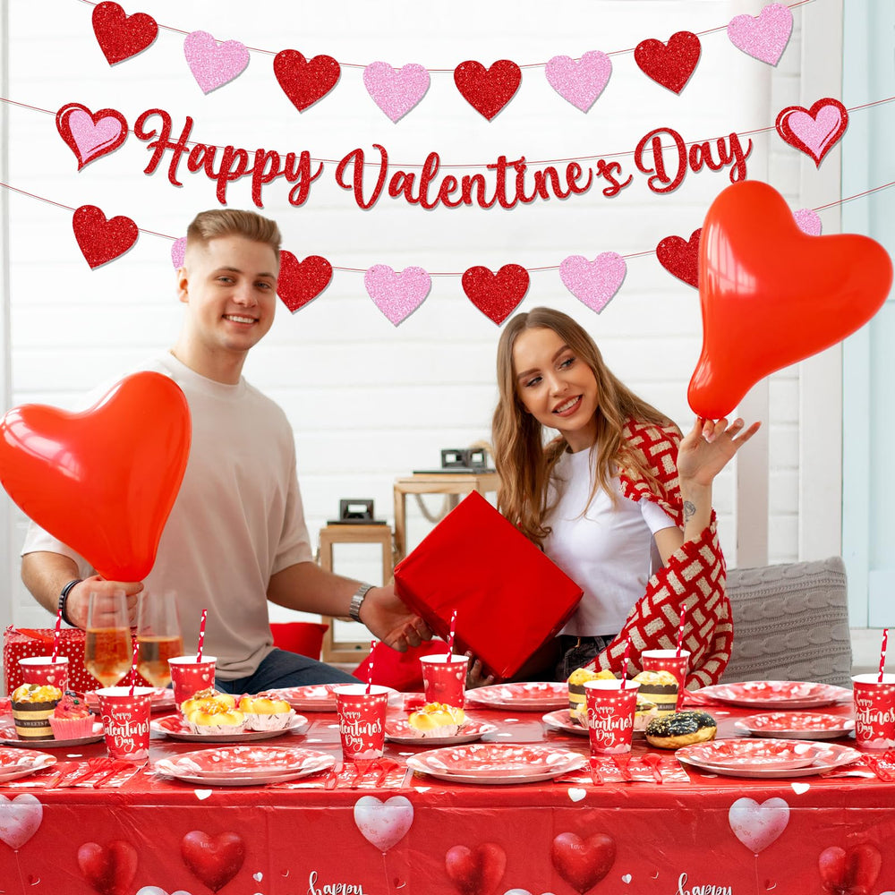 Lecheme valentines napkins folded 6.5x6.5 inches for neat place settings