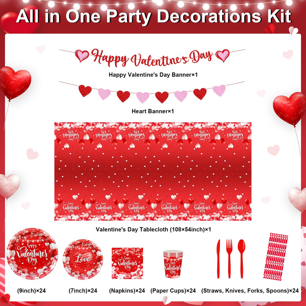 Lecheme valentines plates 7inch—perfect for dessert courses at romantic gatherings