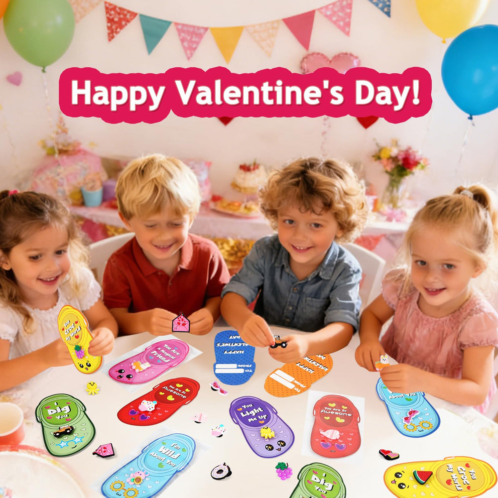 Six card styles with shoe charms for personalized kid gifts.
