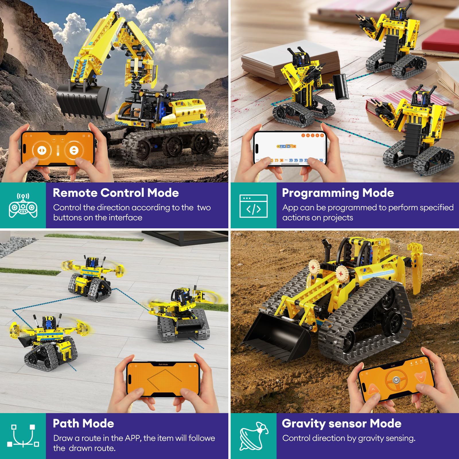 LECPOP RC excavator demonstrates precise movement for immersive learning.
