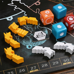 Leder Games Arcs action cards illustrate trick-taking-inspired choices and initiative
