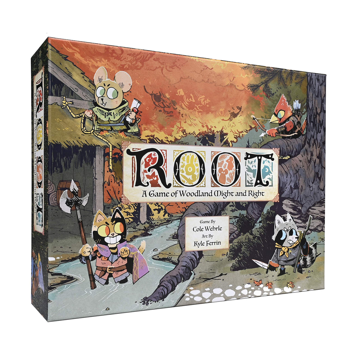 Leder Games Root cover art featuring a vibrant woodland kingdom for strategic play.