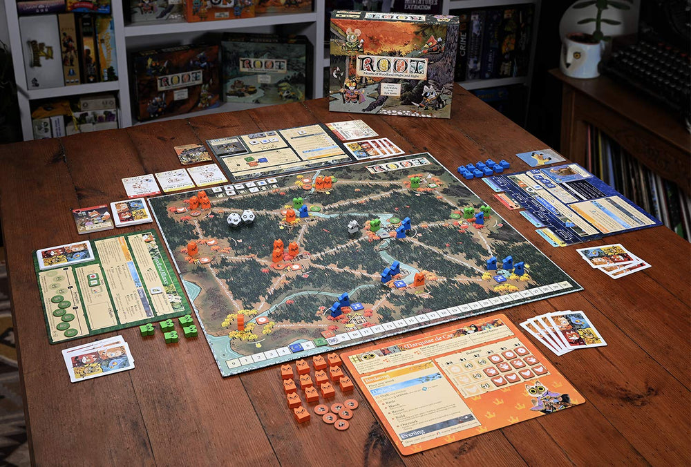 Root forest board shows intricate paths for tactical area control.