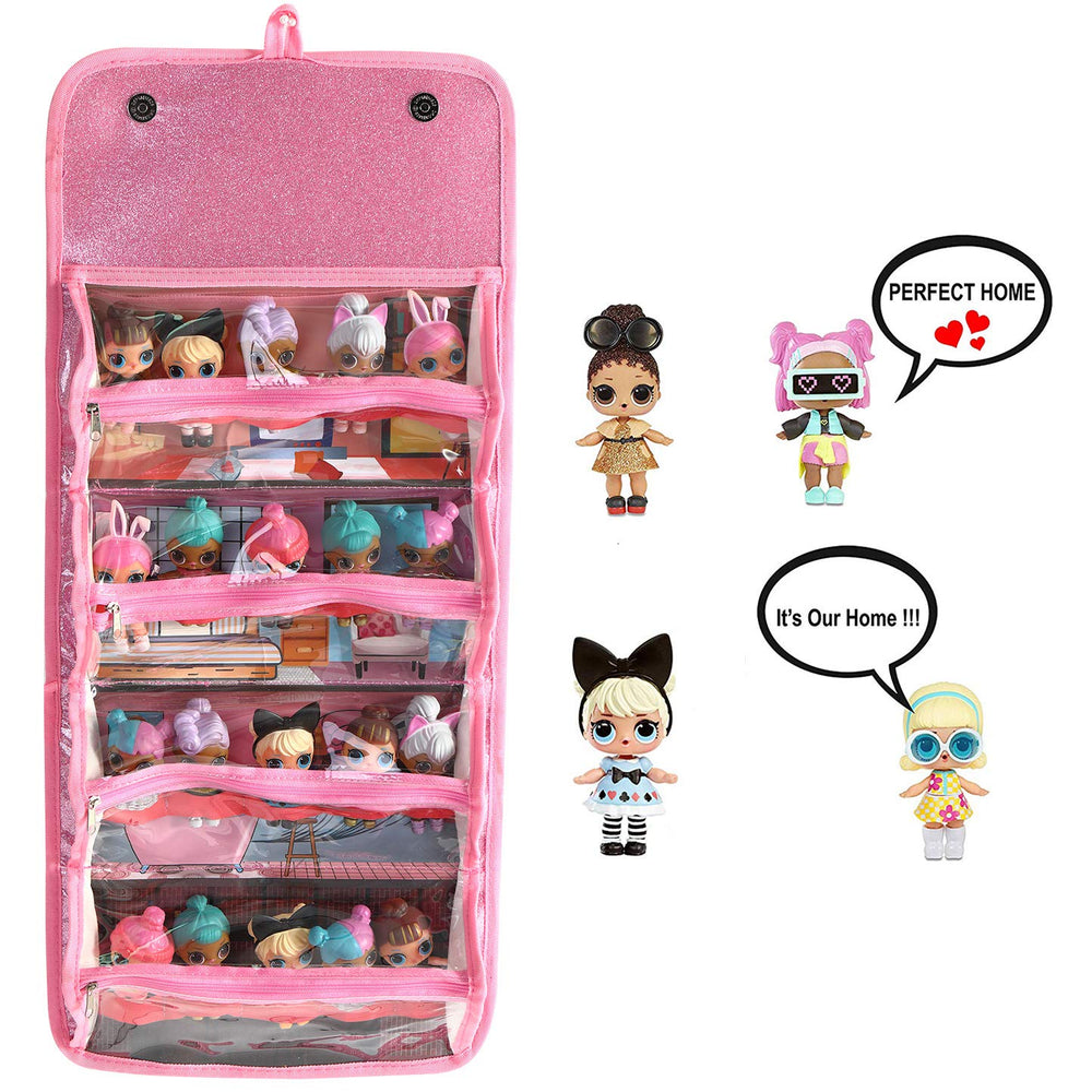 Leeche display case wall-mount for neat doll display and easy tidying