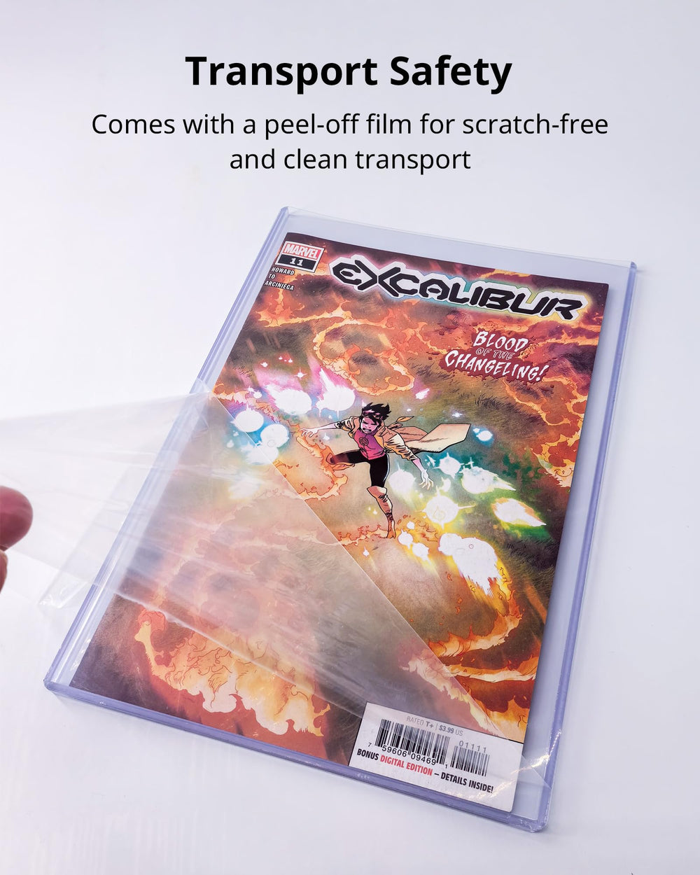 LEEFLIT peel-film protector shields against scratches during transport.