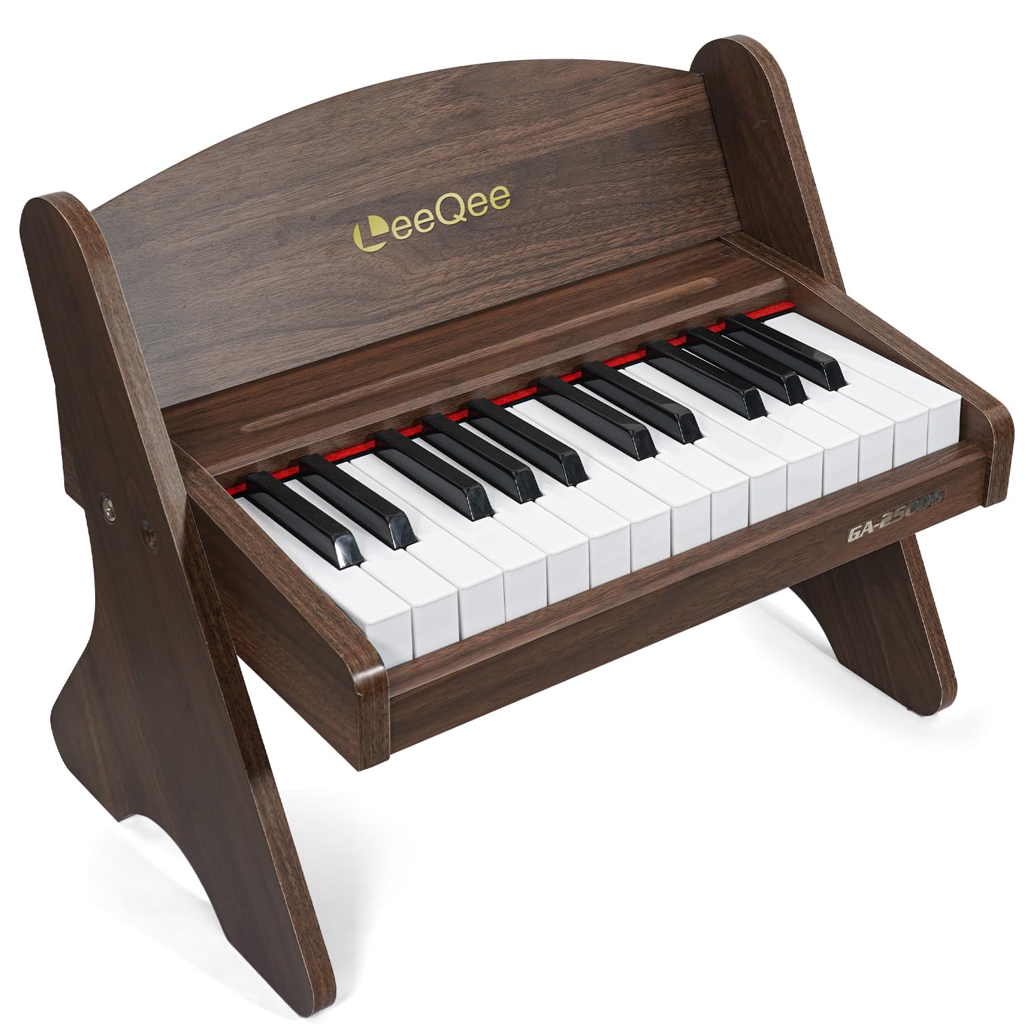 LeeQee kids piano keyboard with 25 wooden keys, ideal for beginner music exploration.