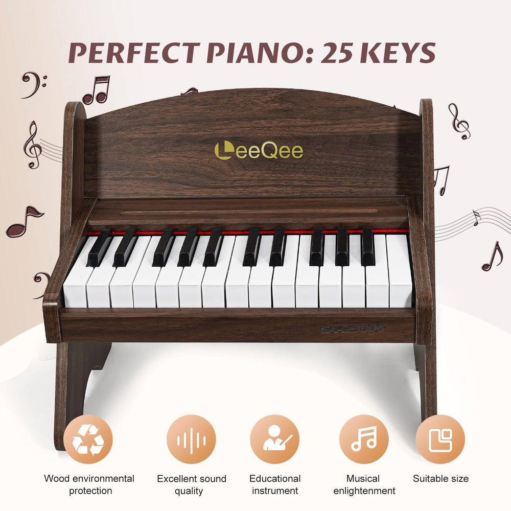LeeQee mini wooden piano for beginners fosters early musical exploration and play.