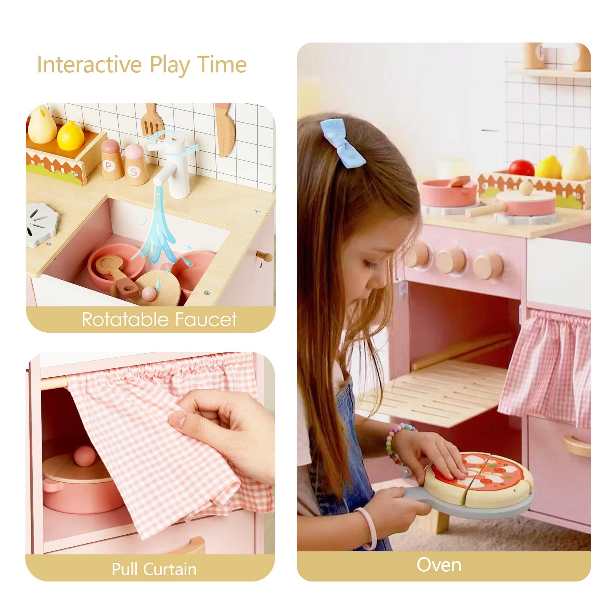 Leeshyah included pots and utensils expand pretend meals and cooperative play.