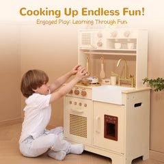 Leeshyah Play Kitchen faucet and sink simulate real washing activities for kids