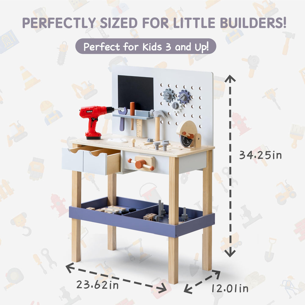 Leeshyah tool bench offers smooth edges and durable wood for safe, long-lasting play