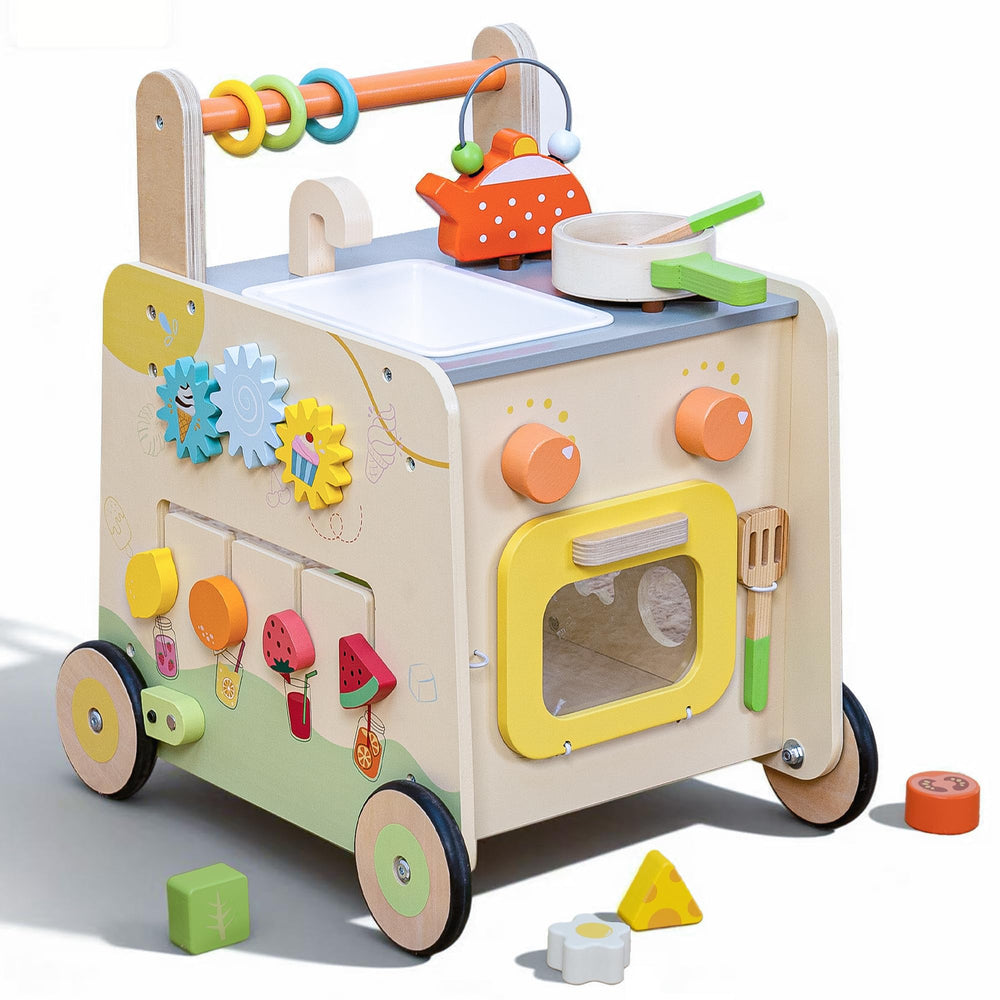 Leeshyah wooden baby walker 3-in-1 push toy supports early steps and stability.