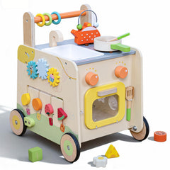 Leeshyah wooden baby walker 3-in-1 push toy supports early steps and stability.