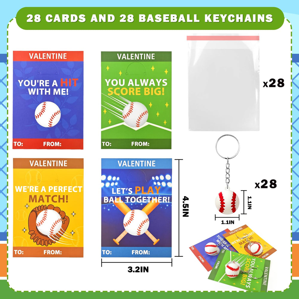 Leetous baseball-design exchange cards offer fun interactions during valentine swaps.