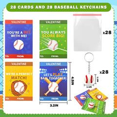 Leetous baseball-design exchange cards offer fun interactions during valentine swaps.