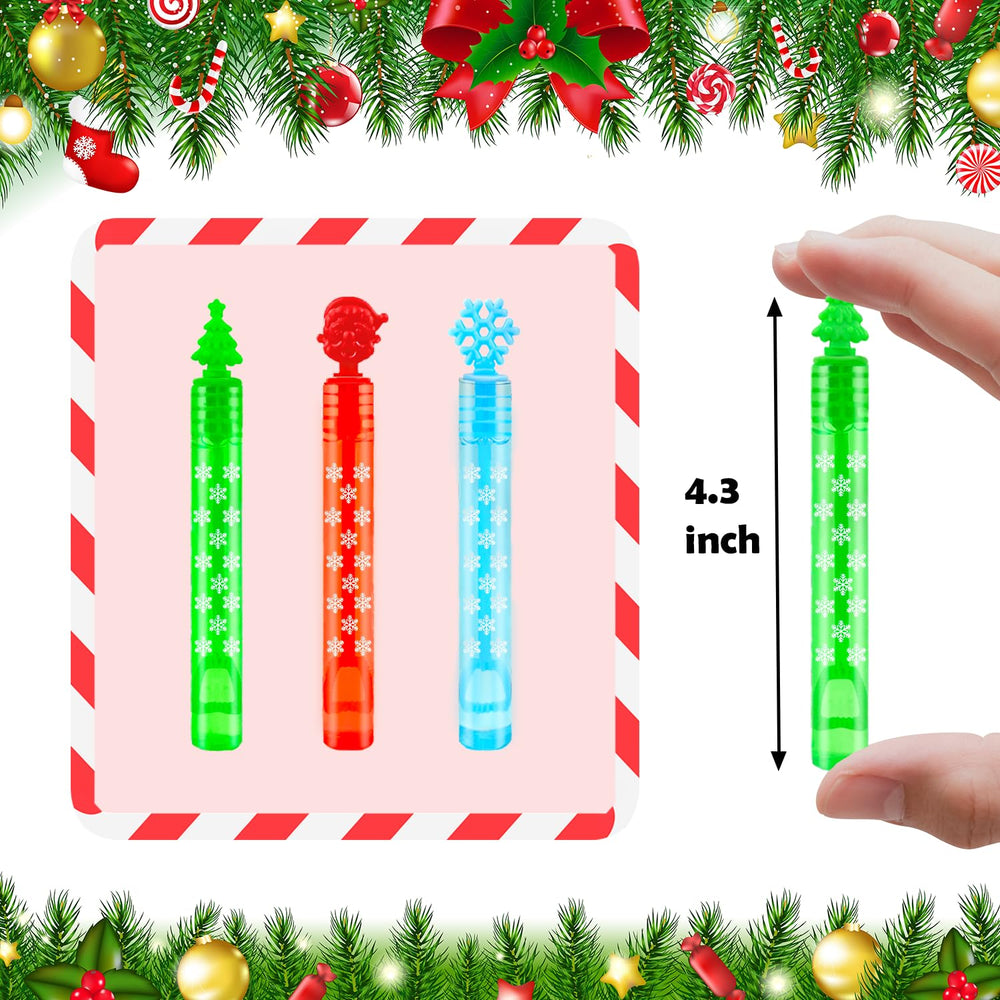 Leetous bubble wands featuring Christmas designs for seasonal celebrations.