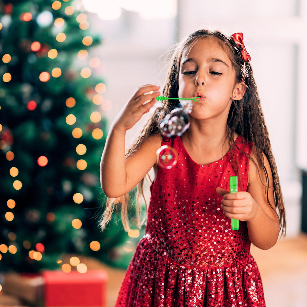 Leetous Christmas party favor bubble wands enhance celebrations