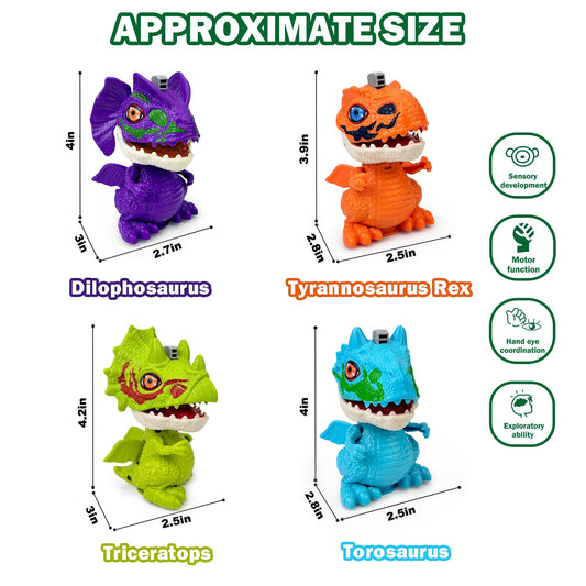 Leetous Torosaurus wind-up spin and flap toy for hands-on exploration