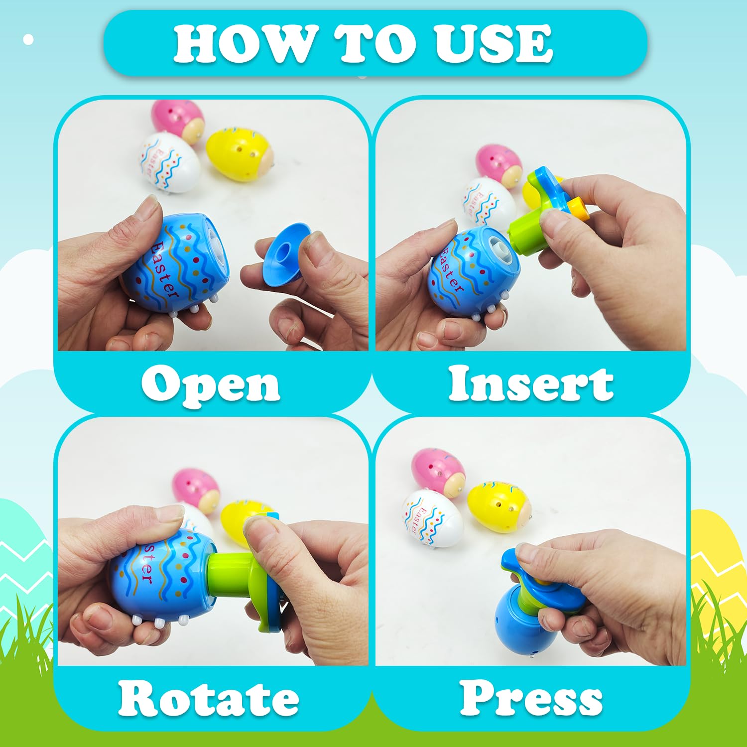 Leetous Easter light-up spinning top white creates dazzling circles in play.