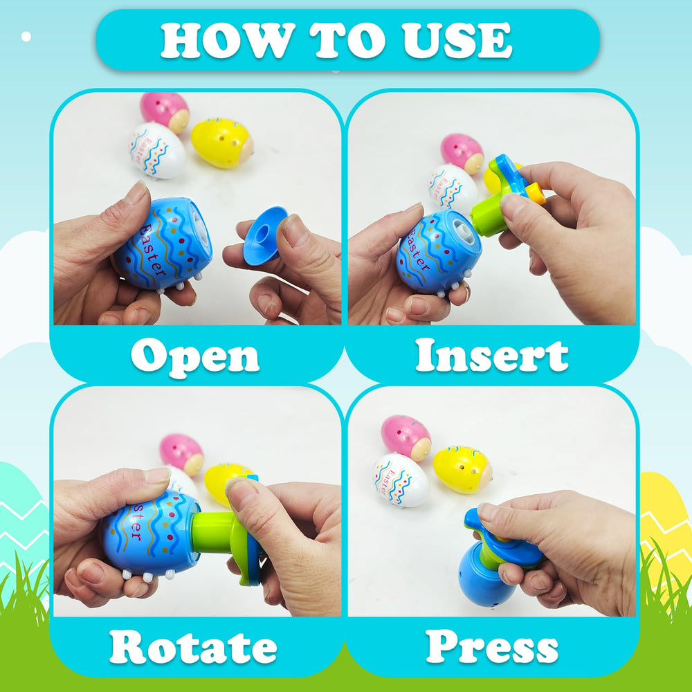 Leetous Easter light-up spinning top white creates dazzling circles in play.