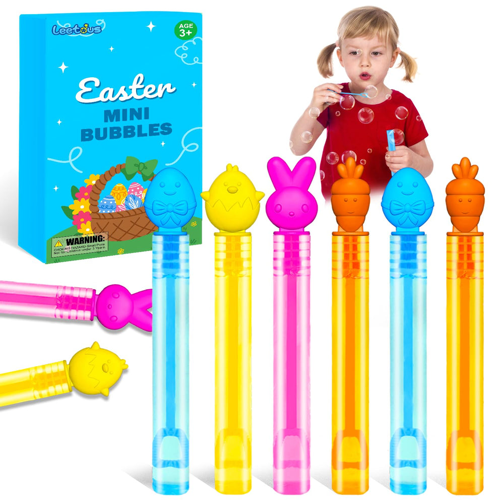Leetous Easter mini bubbles bunny-wands bring colorful bubbles to kids’ baskets