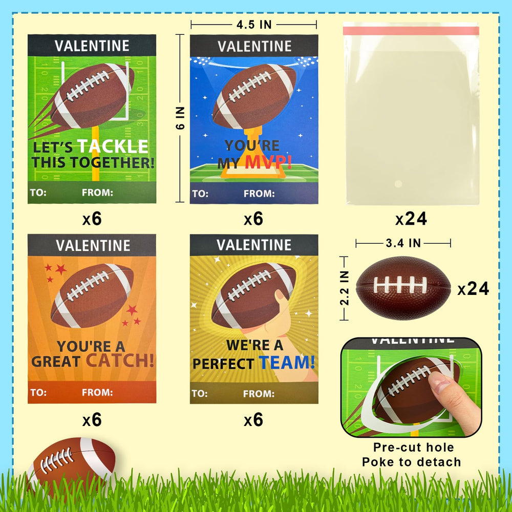 Leetous football valentine card with detachable design for easy assembly.